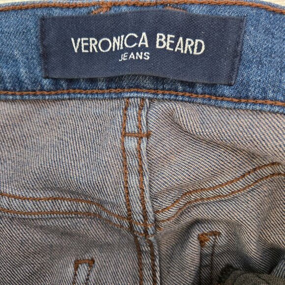 Veronica Beard Alenah Slim Straight High Rise Crop Jeans in Rodeo Wash Size 31 - Picture 3 of 9